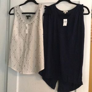 2 sleeveless tops